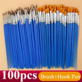 100-Piece Paint Brush Set – Acrylic, Watercolor & Oil Art