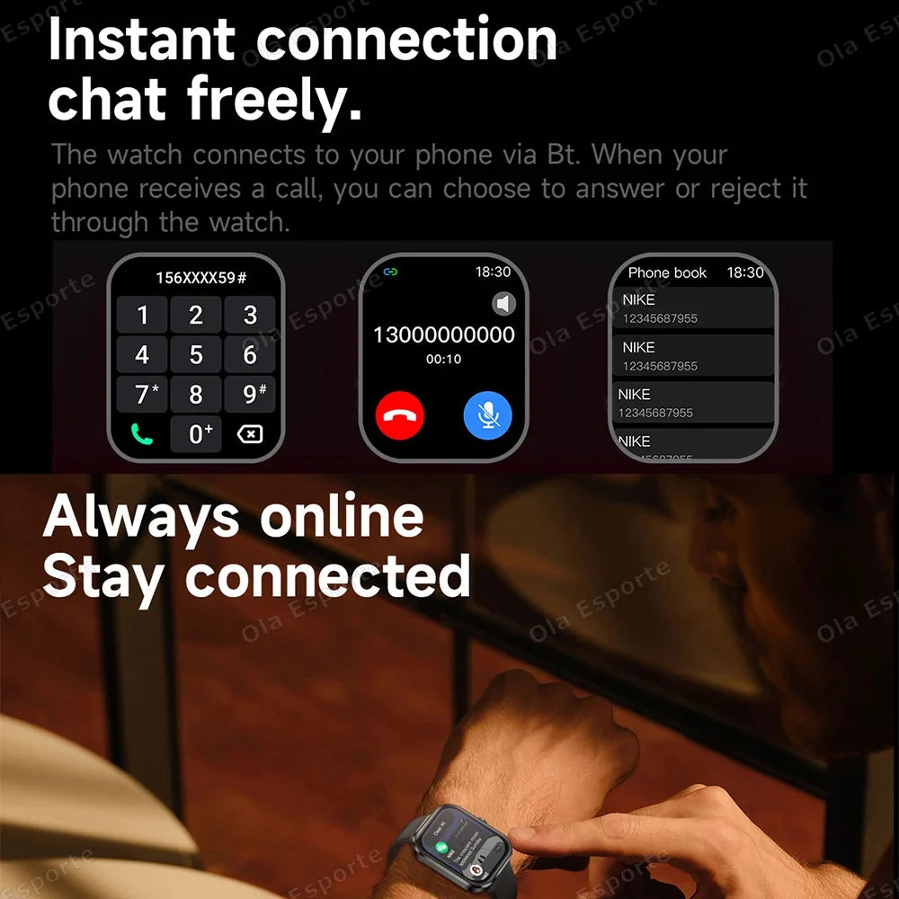Smart Watch Bluetooth Call AI Voice Heart Rate IP67 – Men & Women