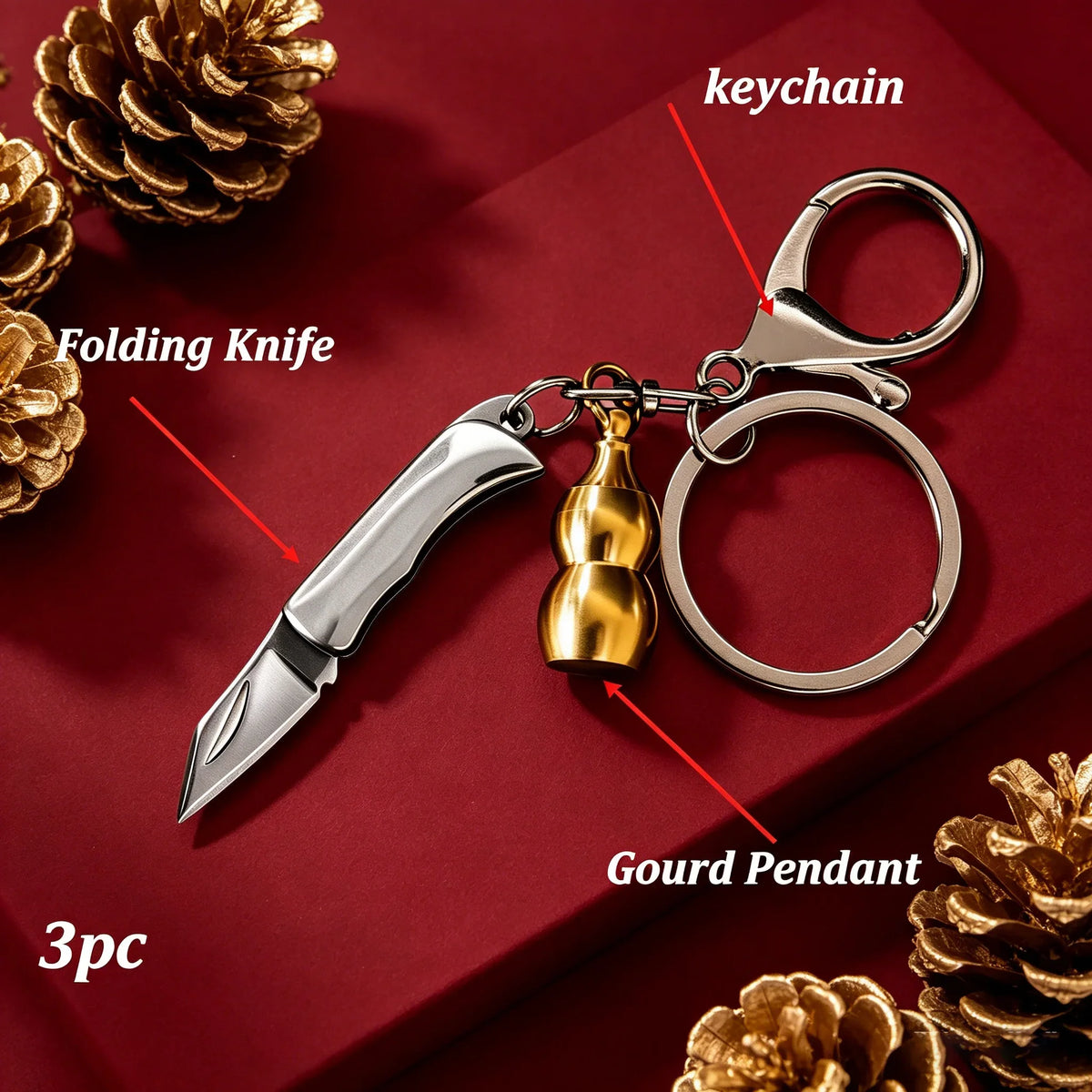Portable Folding Pocket Knife – EDC Keychain Utility Tool