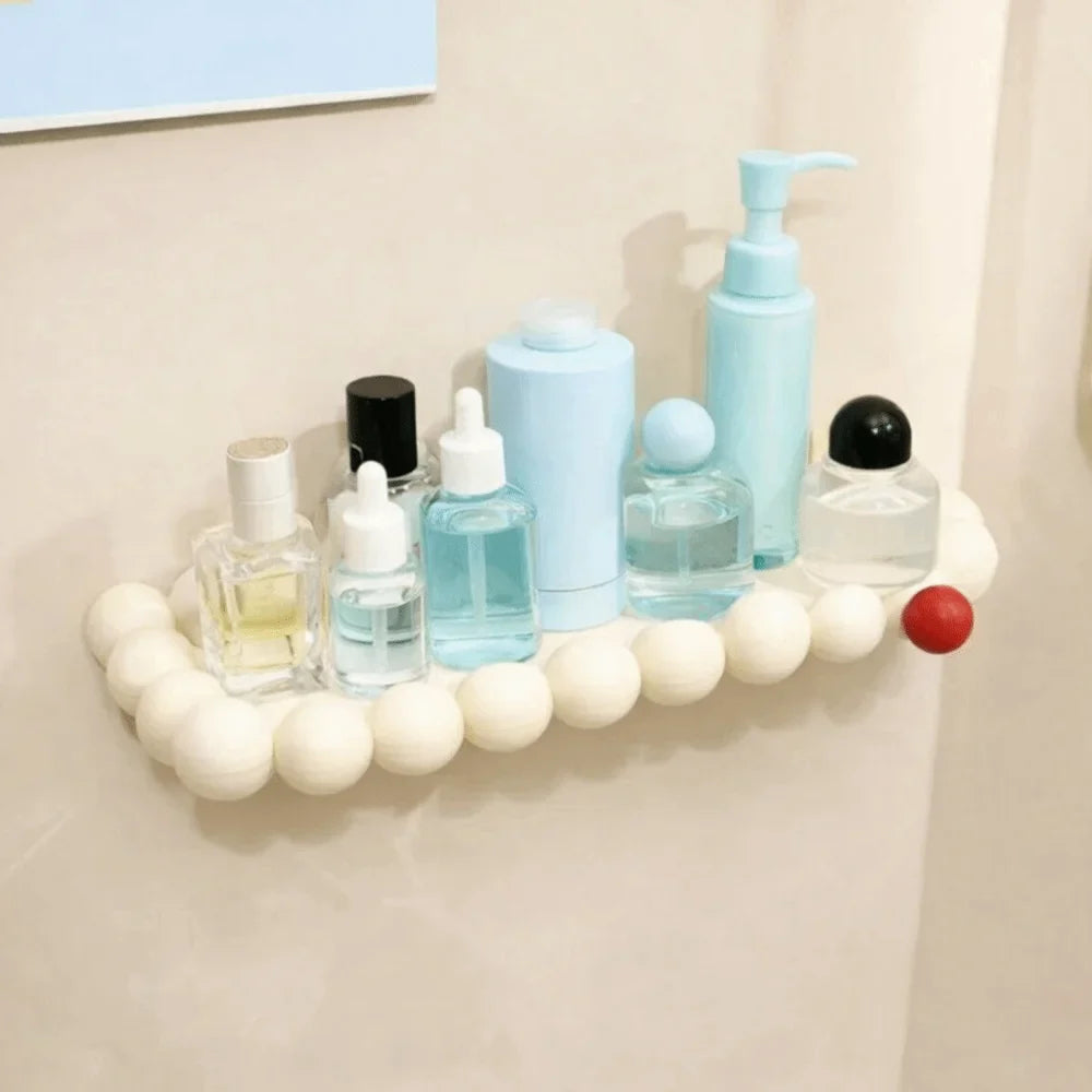 Wall-Mounted Suction Cup Cosmetics Storage Rack – No Drill