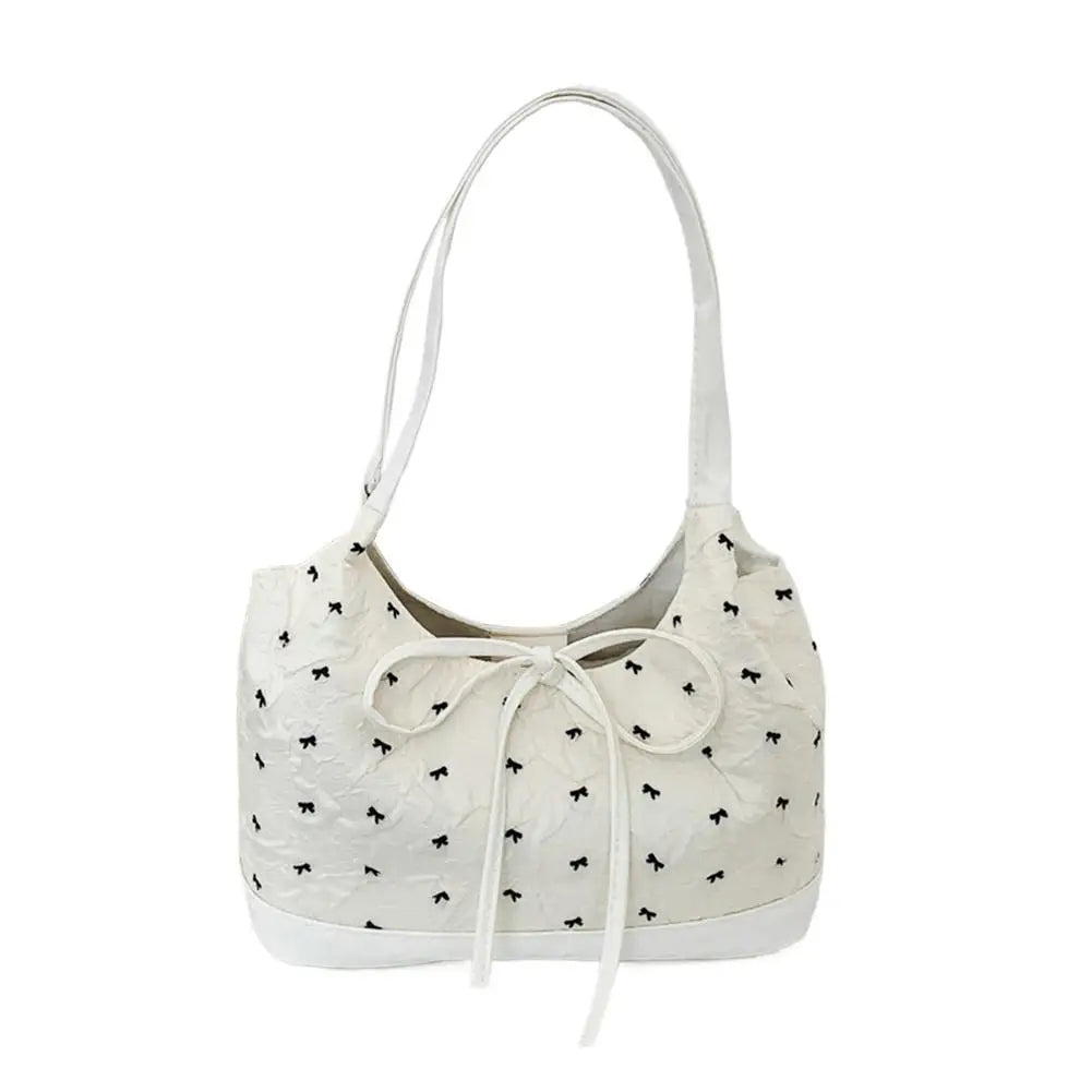 French Bow Ribbon Shoulder Bag – Women's Underarm Bucket Bag