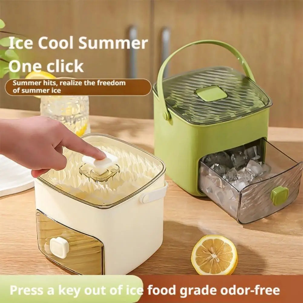 48-Grid Ice Cube Maker | One-Touch Release & Storage Drawer