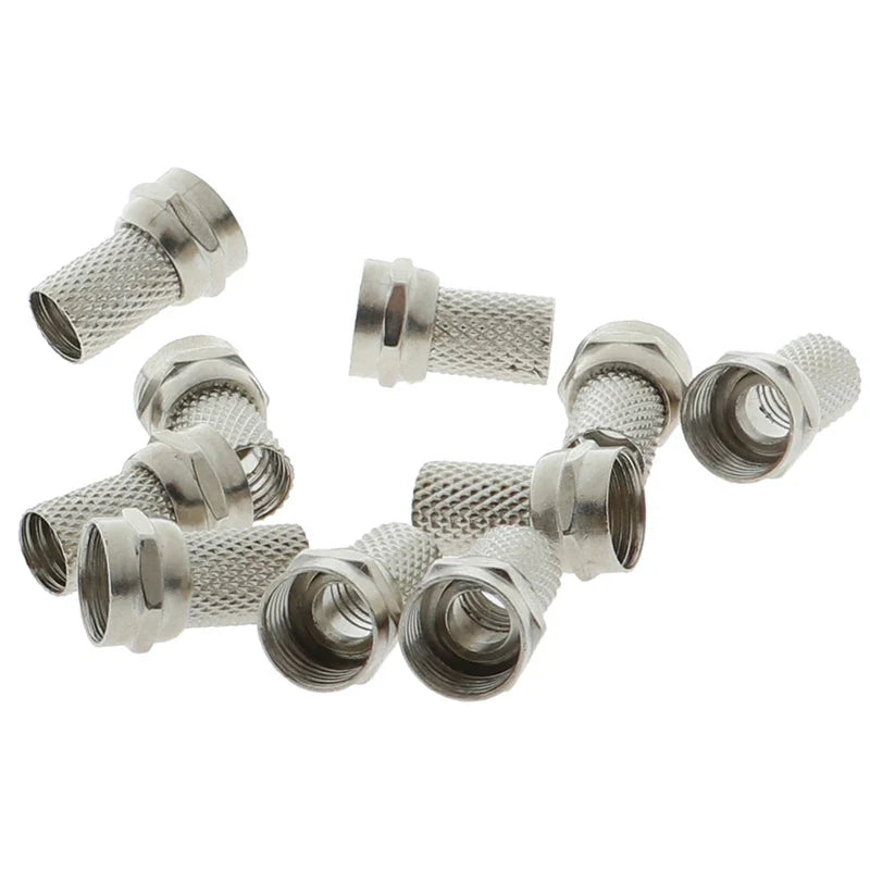 10-Pack Screw-On F Connectors for RG6 Coaxial Cable | Satellite TV