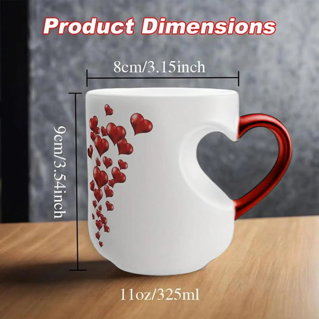 Color Changing Heart Handle Mug | Couple & Valentine Gift