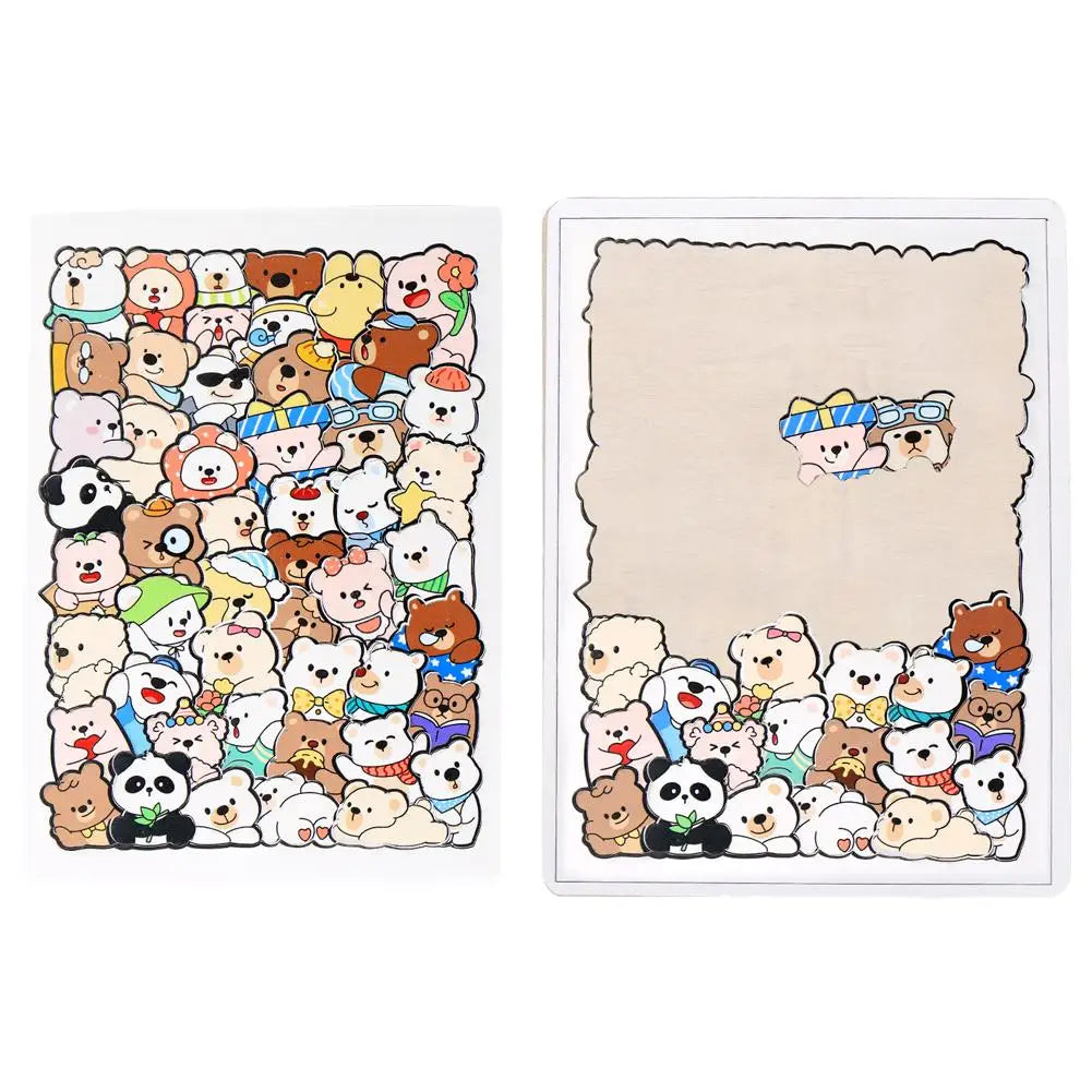 50-Piece Animal Wooden Jigsaw Puzzle – Cats, Dogs & More