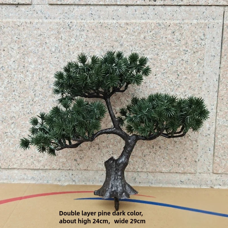 Artificial Pine Bonsai Desktop Decor | Faux Potted Tree Ornament
