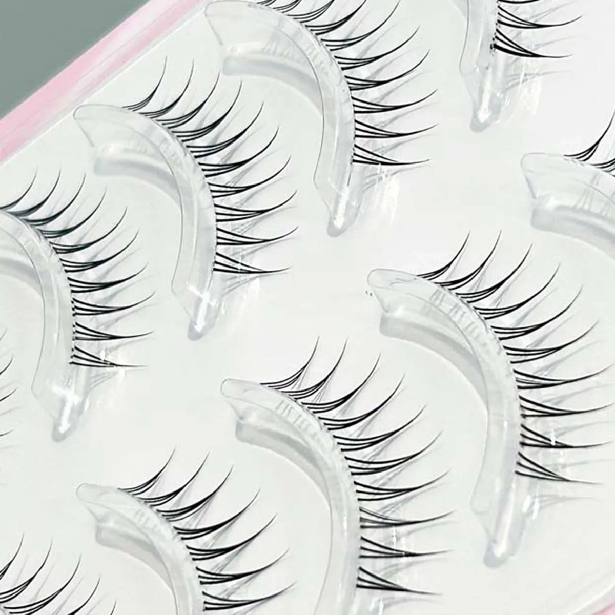 Korean Natural False Eyelashes 8-11mm K-Pop Strip Lashes 5 Pairs