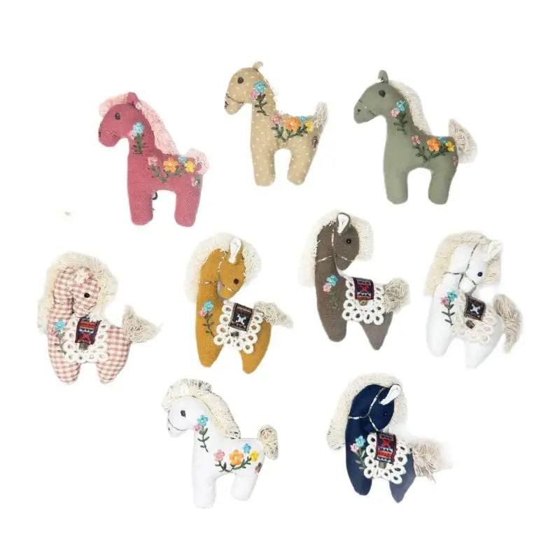 Handmade Fabric Pony Embroidery Brooch Pin – Cartoon Horse Corsage