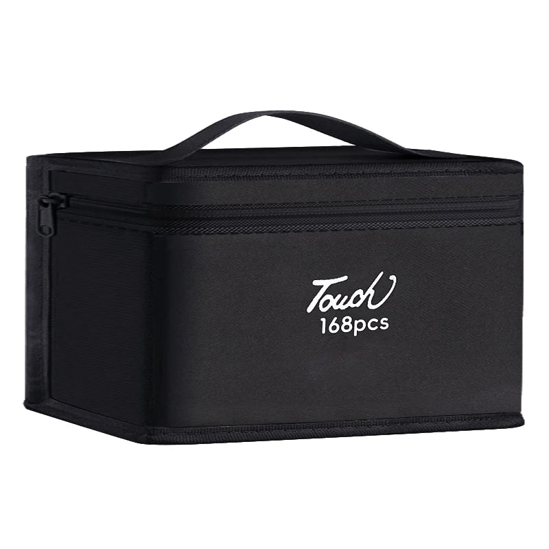 Markers Pen Black Storage Bag Massive Large Capacity Zipper Canvas
