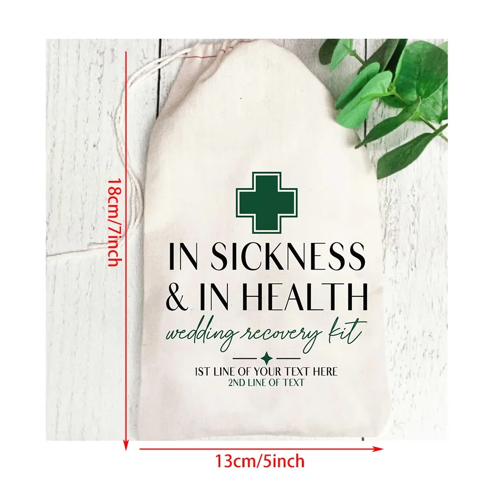 Custom "In Sickness & In Health" Wedding Hangover Recovery Kit Bag