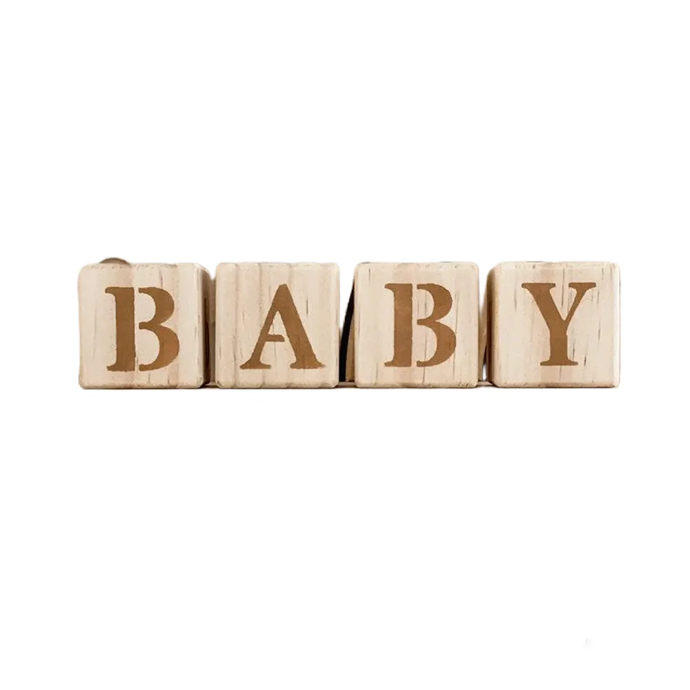 Wooden Letter Blocks Baby Shower Gift | Nursery Decor 4-Piece