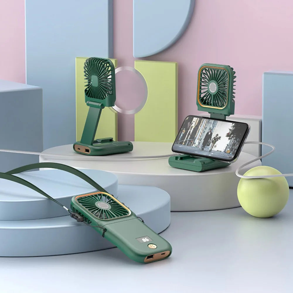 Mini Portable Handheld Neck Fan – 3-Speed USB Desktop Fan