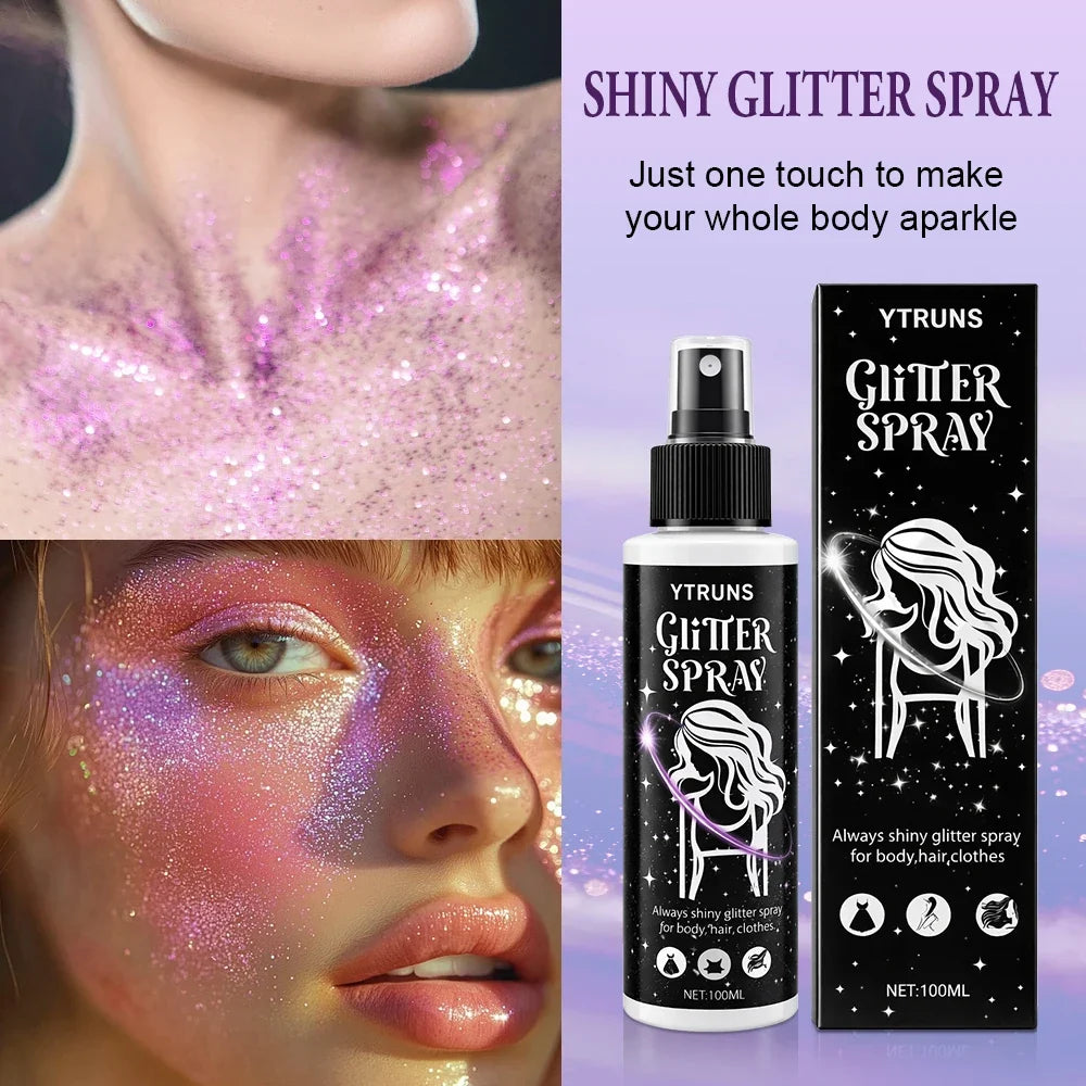 Yellow Glitter Spray 100ml – Shimmer Mist for Hair, Body & Clothes