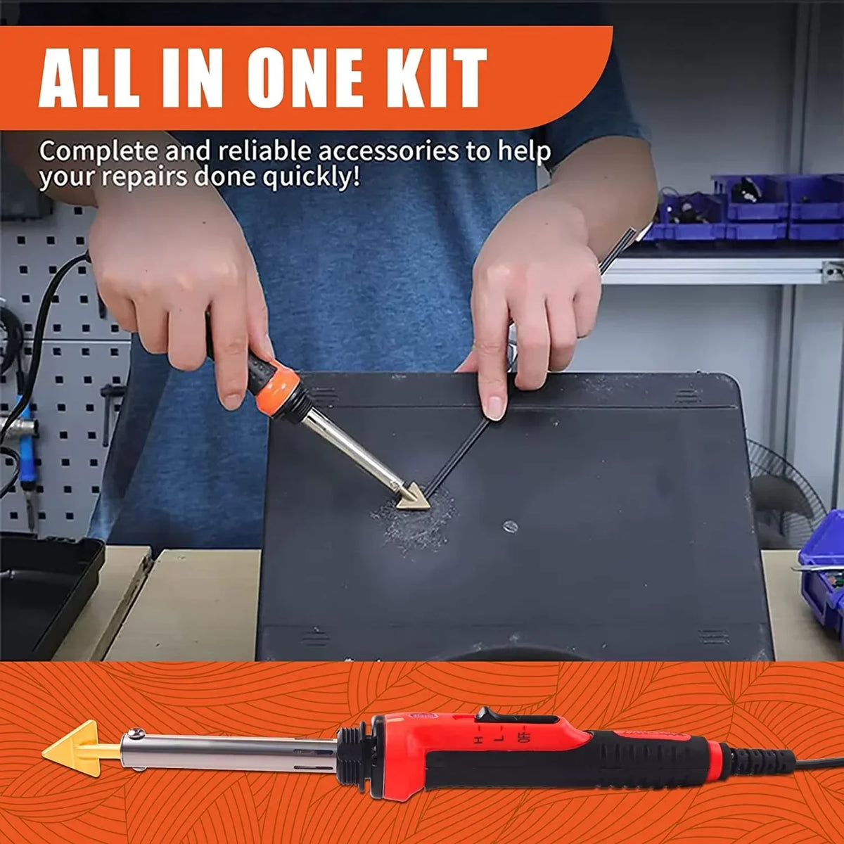 50W 100W Plastic Welding Repair Car Bumper Soldering Iron Temperature