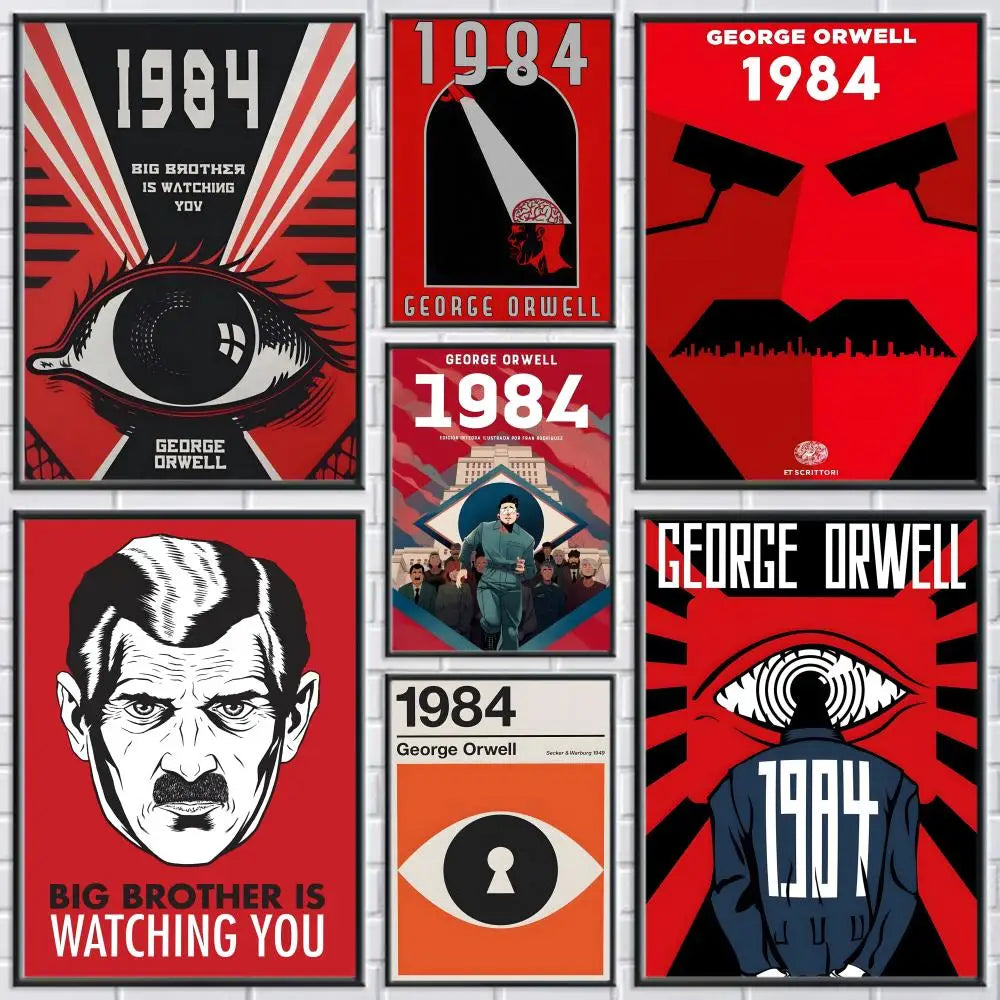 1984 George Orwell Canvas Wall Art – Vintage Unframed Poster