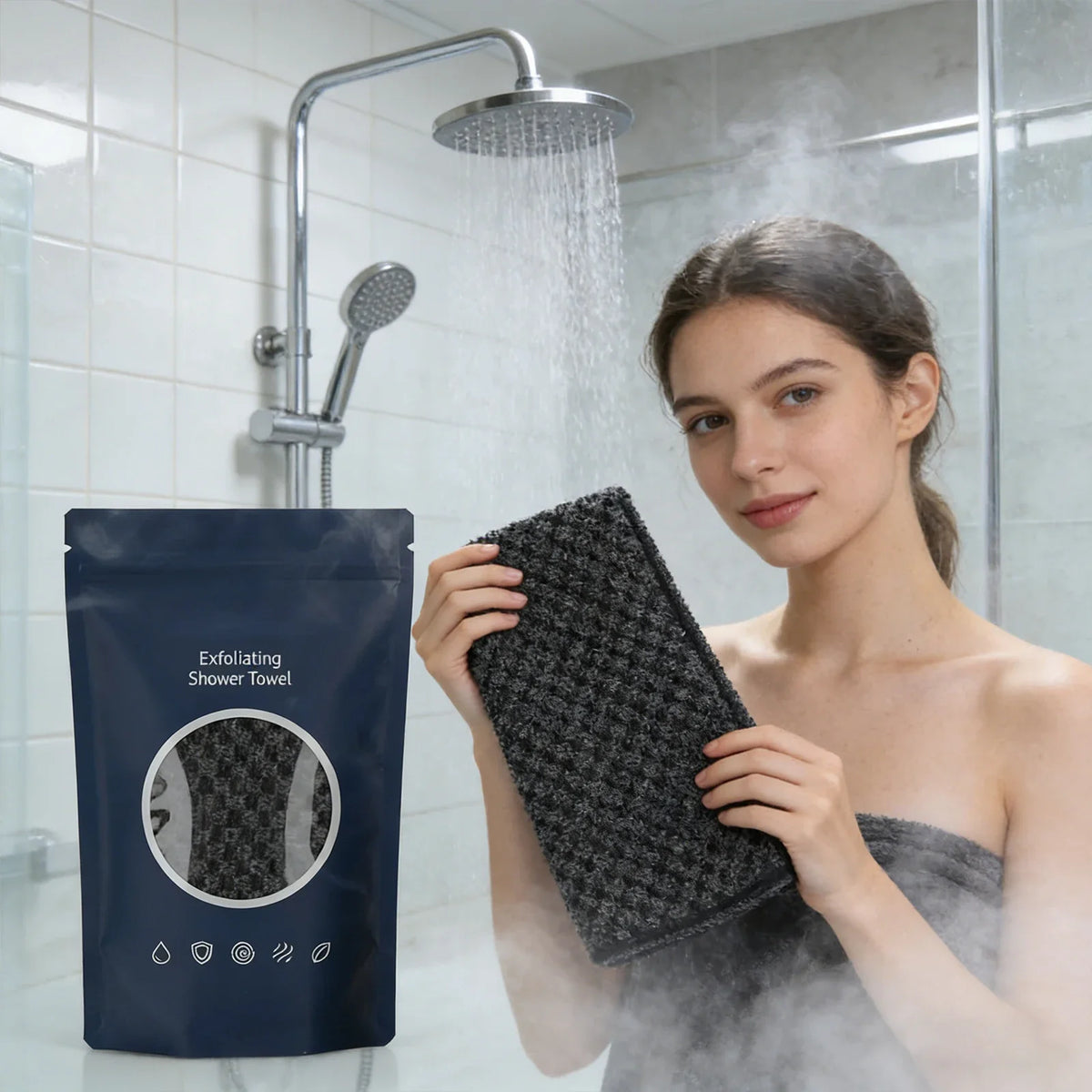 Exfoliating Body Scrub Towel – Nylon Deep Cleanse Bath Cloth
