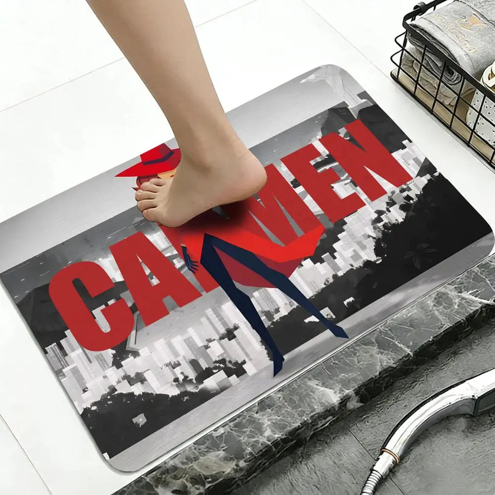 Anime Carmen Sandiego Diatomite Bath Mat | Quick Dry Anti-Slip