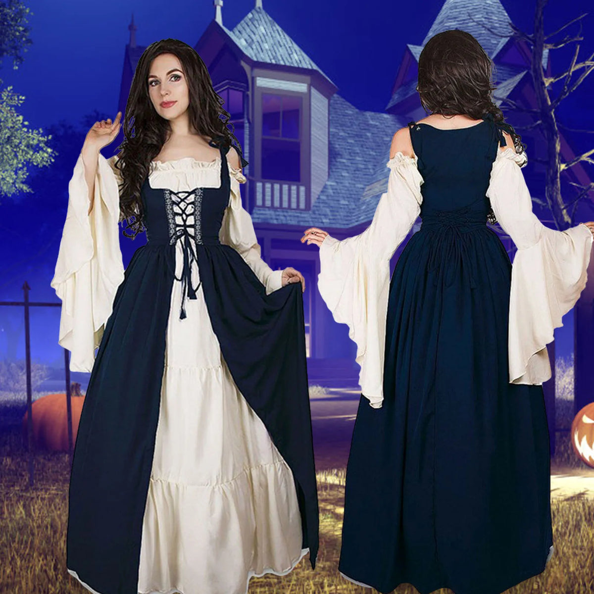 Women's Medieval Off-Shoulder Cosplay Party Dress | S–3XL
