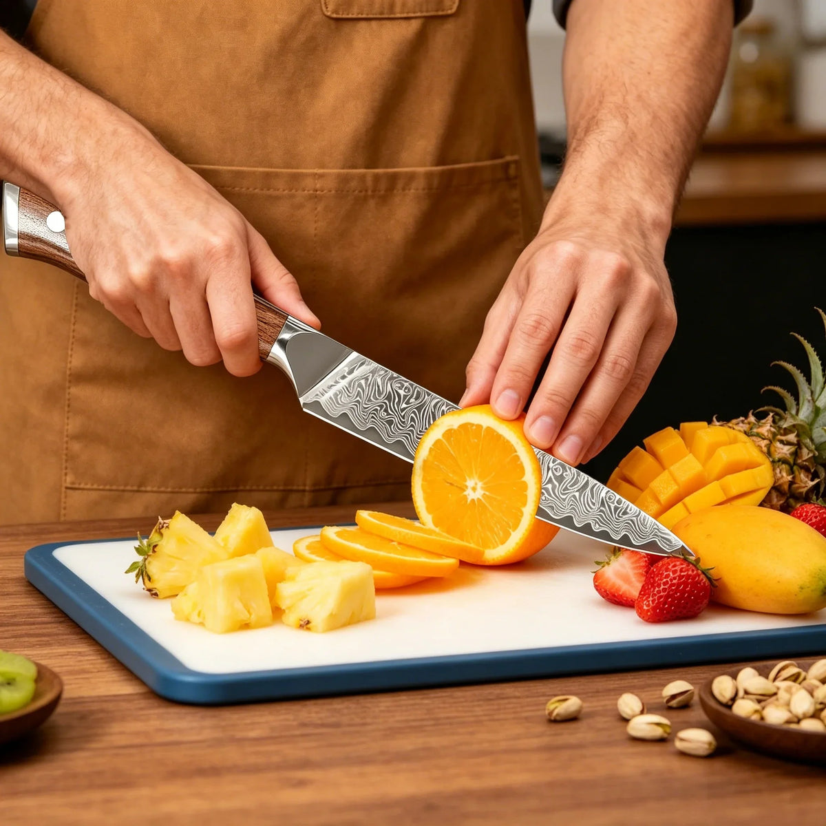 Damascus Steel Cleaver Knife – Forged Kitchen Utility Blade