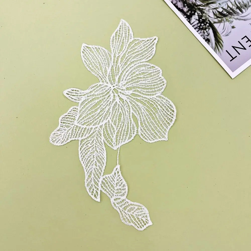 Flower Lace Applique Patch White Black – DIY Sewing Craft