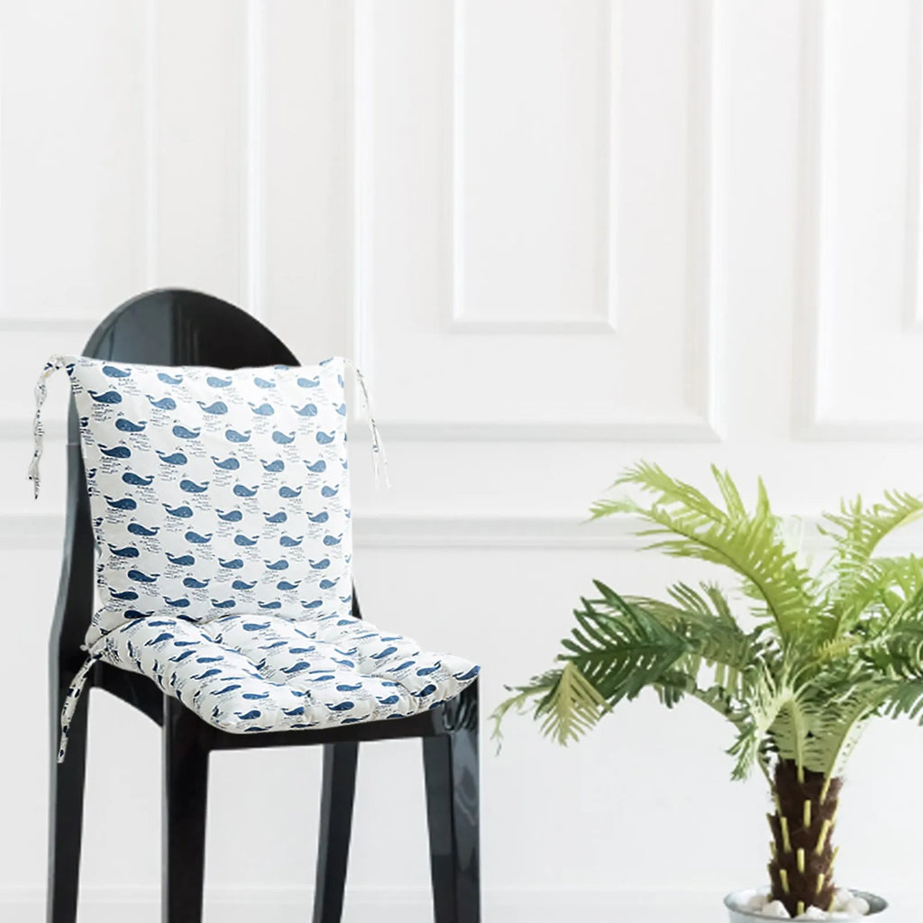 Cotton Chair Cushion – Thick Plaid Seat Pad for Home & Dining
