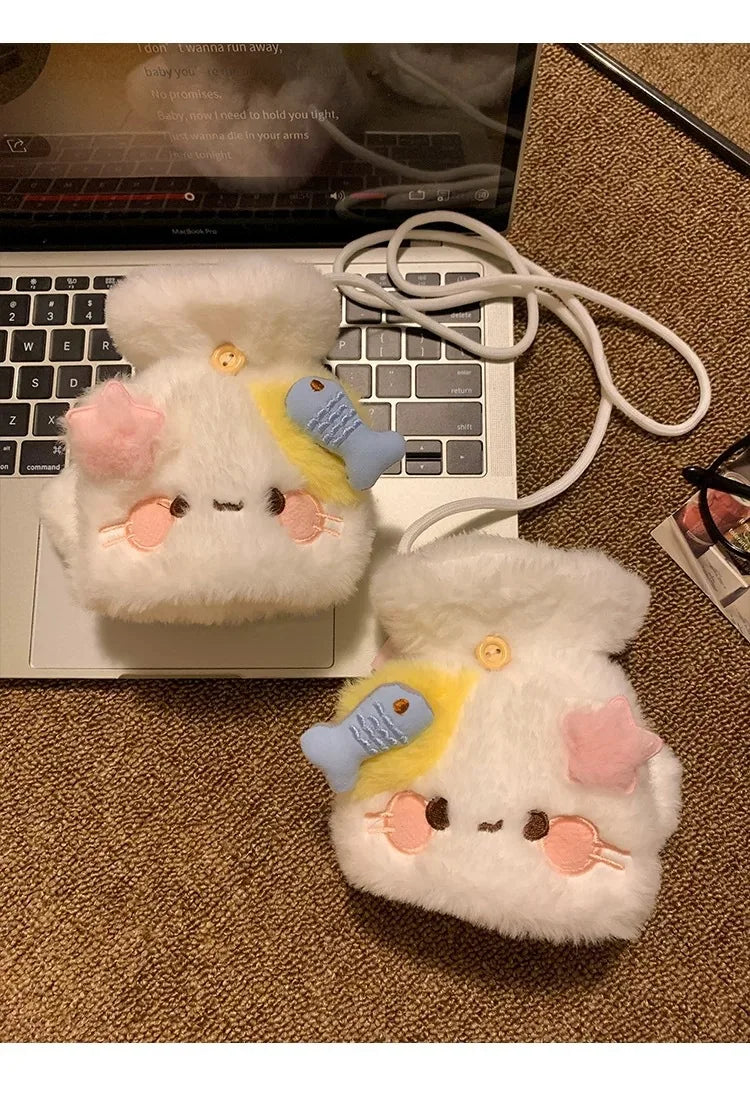 Cat Plush Flip-Cover Gloves for Women | Touchscreen Winter