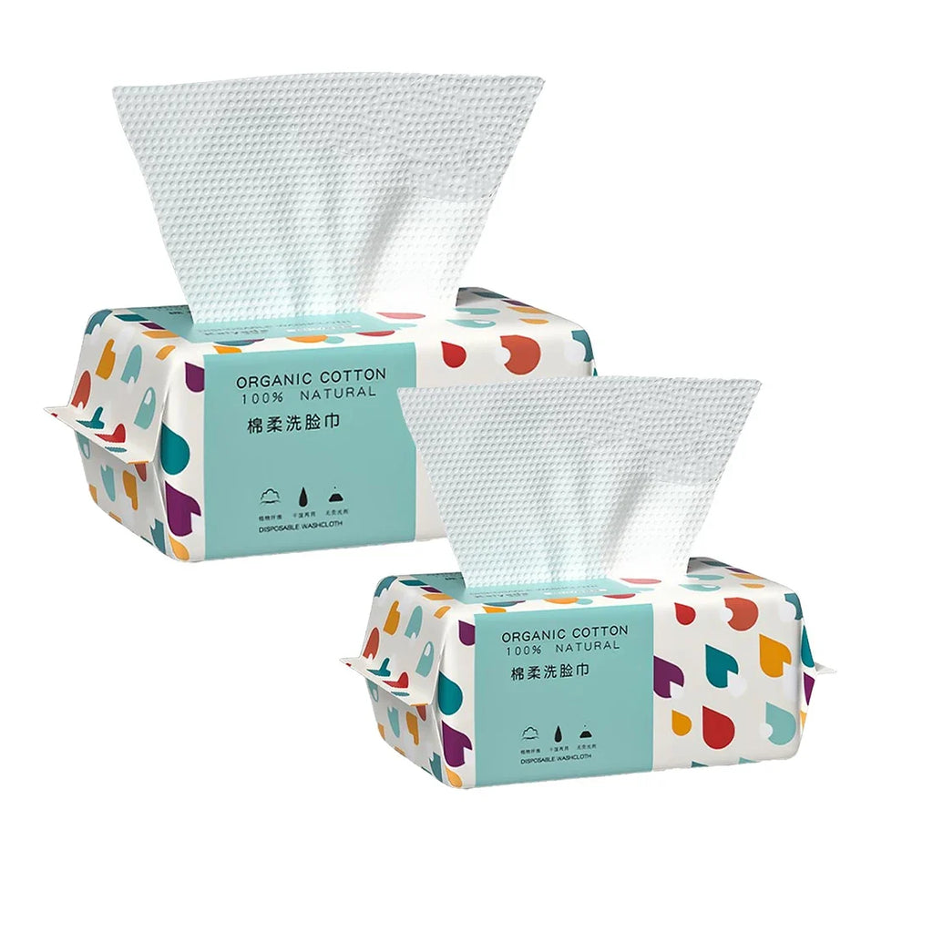 Soft Cotton Disposable Face Towels – 100 Dry Wipes for Skincare