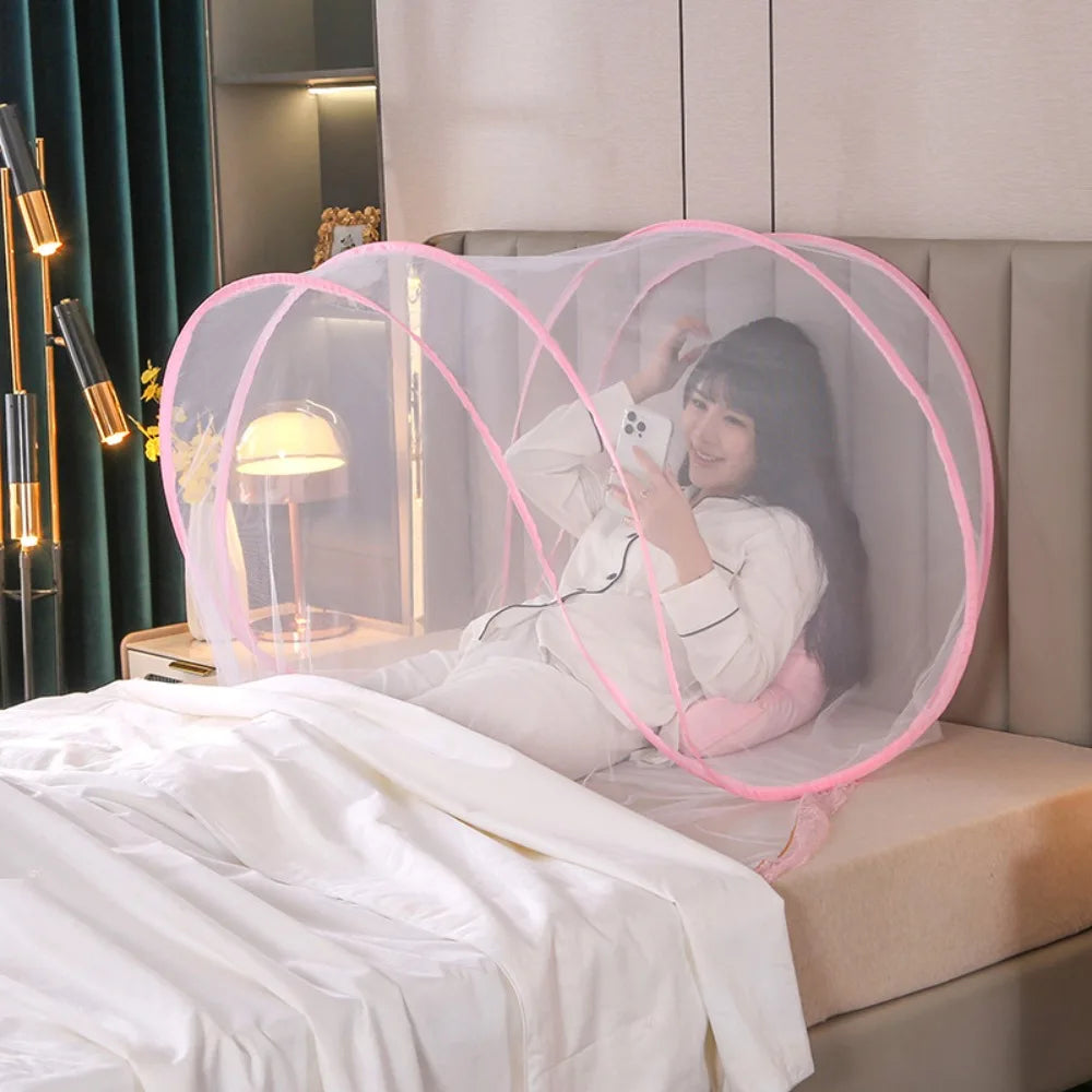 Portable Folding Mosquito Net for Travel & Camping | Single Bed
