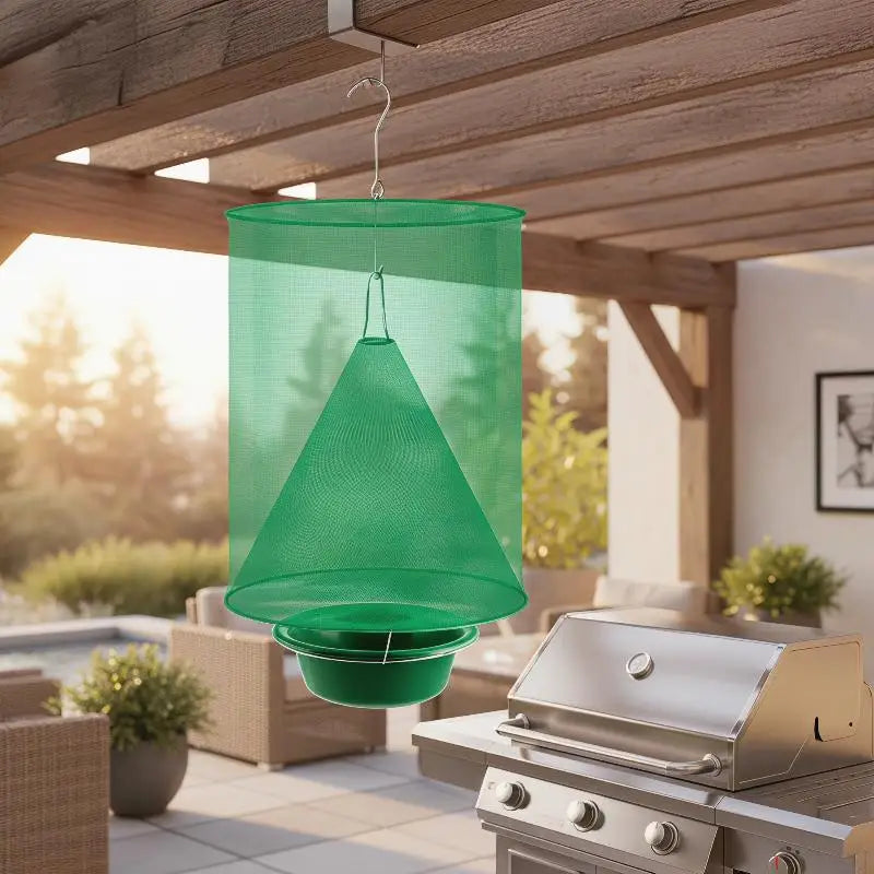Reusable Hanging Fly Trap Green Mesh Effective Safe Capture Outdoor