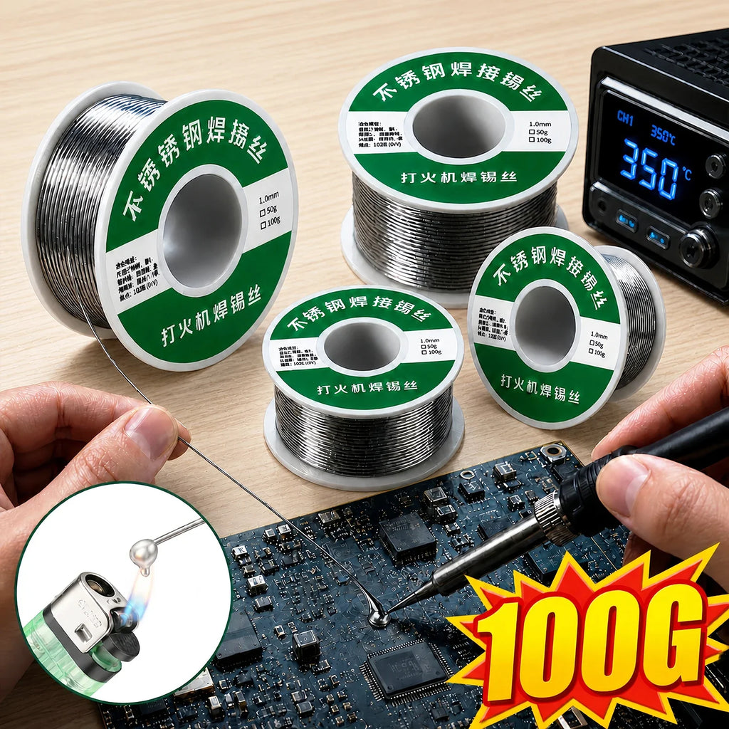 Rosin Core Solder Wire 1.0mm No-Clean Flux 2% | 20g 50g 100g