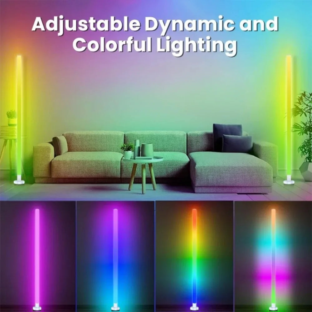 RGB Corner Floor Lamp – Dimmable APP & Remote Control LED
