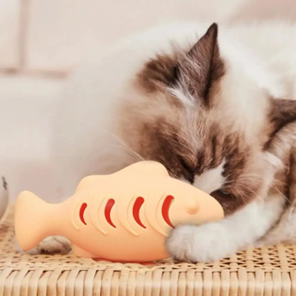 Silicone Fish Cat Toy – Treat Dispenser & Catnip Stuffer