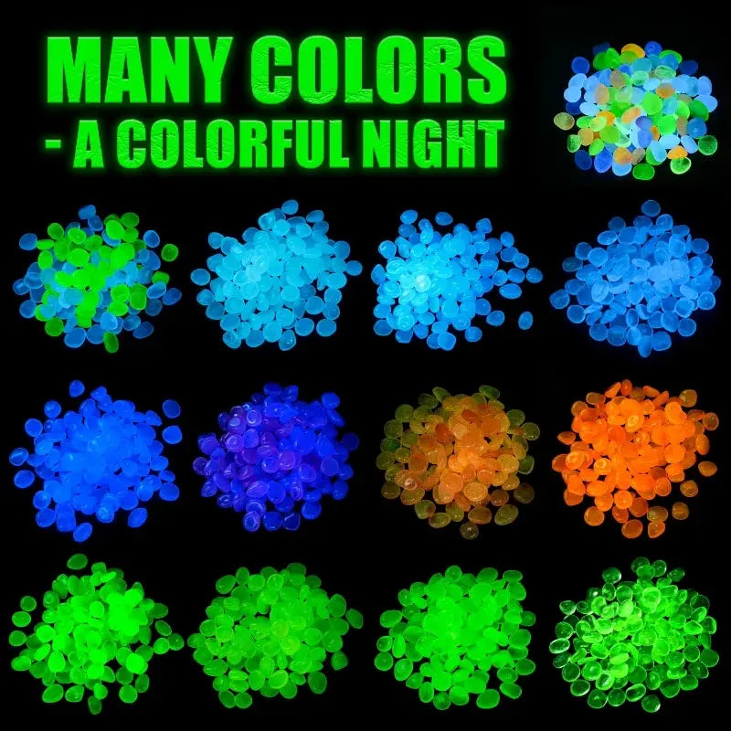 200Pcs Glow in the Dark Garden Pebbles – Path & Aquarium Decor