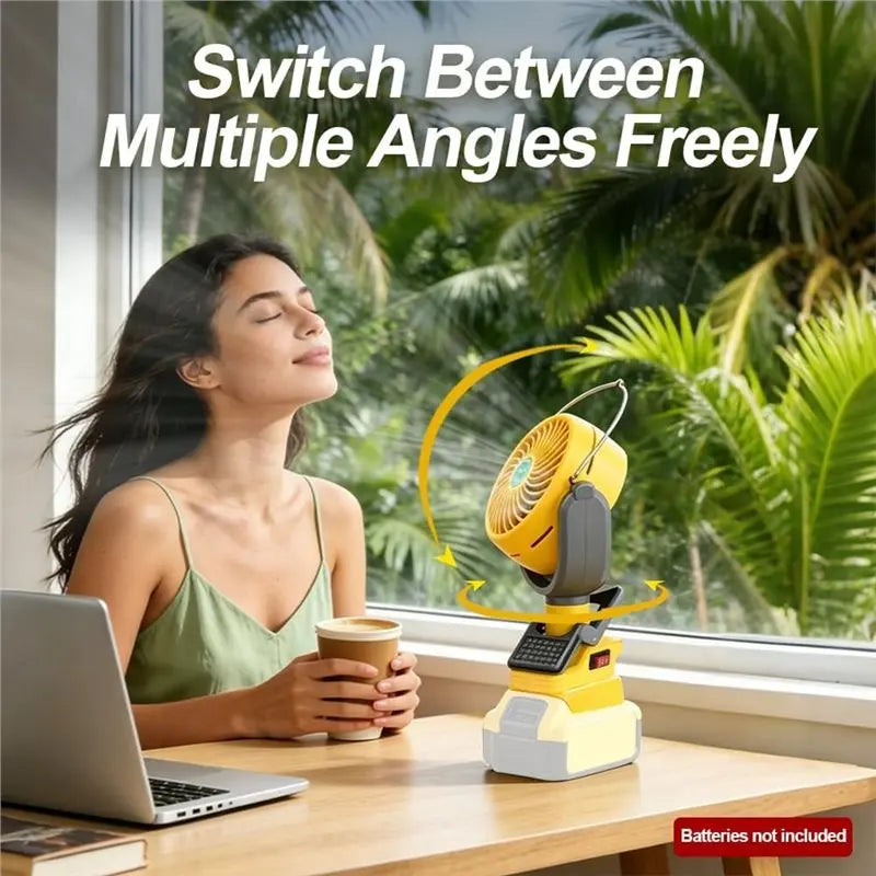 Cordless Clip Fan for DeWalt 20V/60V | 2-Speed Dual USB Fan