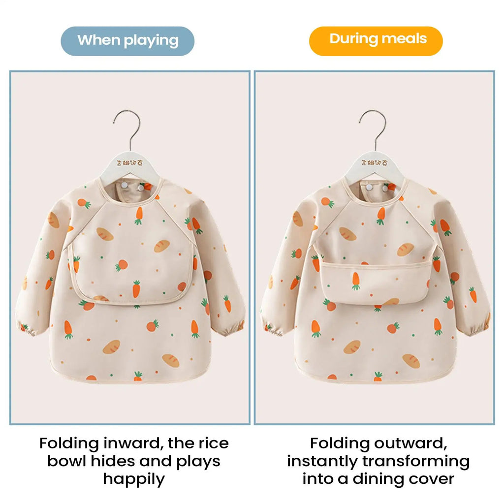 Long Sleeve Baby Smock Bib – Waterproof & Washable Toddler Bib