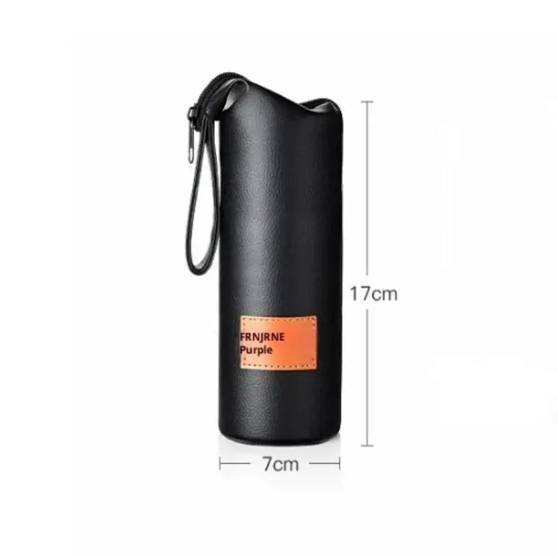 Leather Water Bottle Sleeve with Rope | Portable Cup Pouch