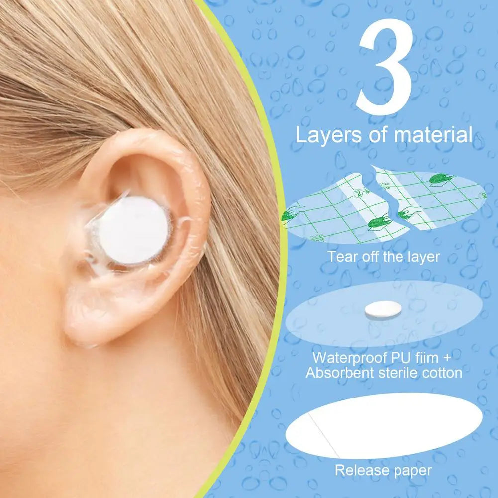 60-Pack Waterproof Ear Patches for Kids – Swimming & Shower