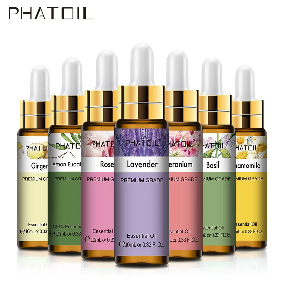 PHATOIL 10ml Pure Natural Essential Oils – Lavender, Jasmine & More
