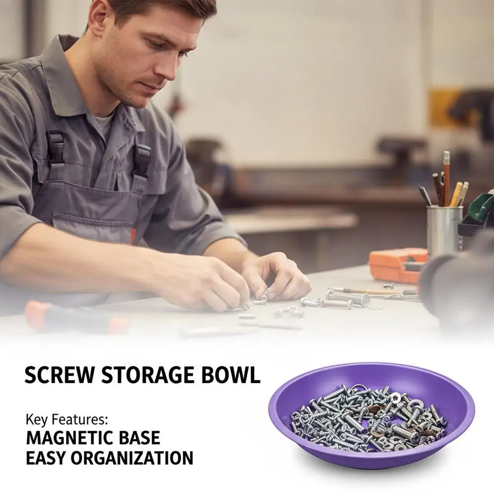 Double Sided Magnetic Screw Tray Purple Storage Bowl Screws Nuts