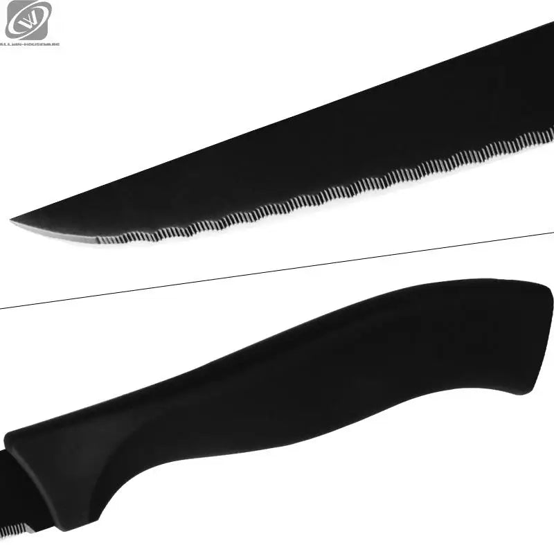 Serrated Steak Knife Set 4/6/8 Pc – German Steel Black Handle