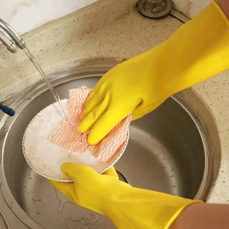 Latex Silicone Dishwashing Gloves – Waterproof Non-Slip S/M/L