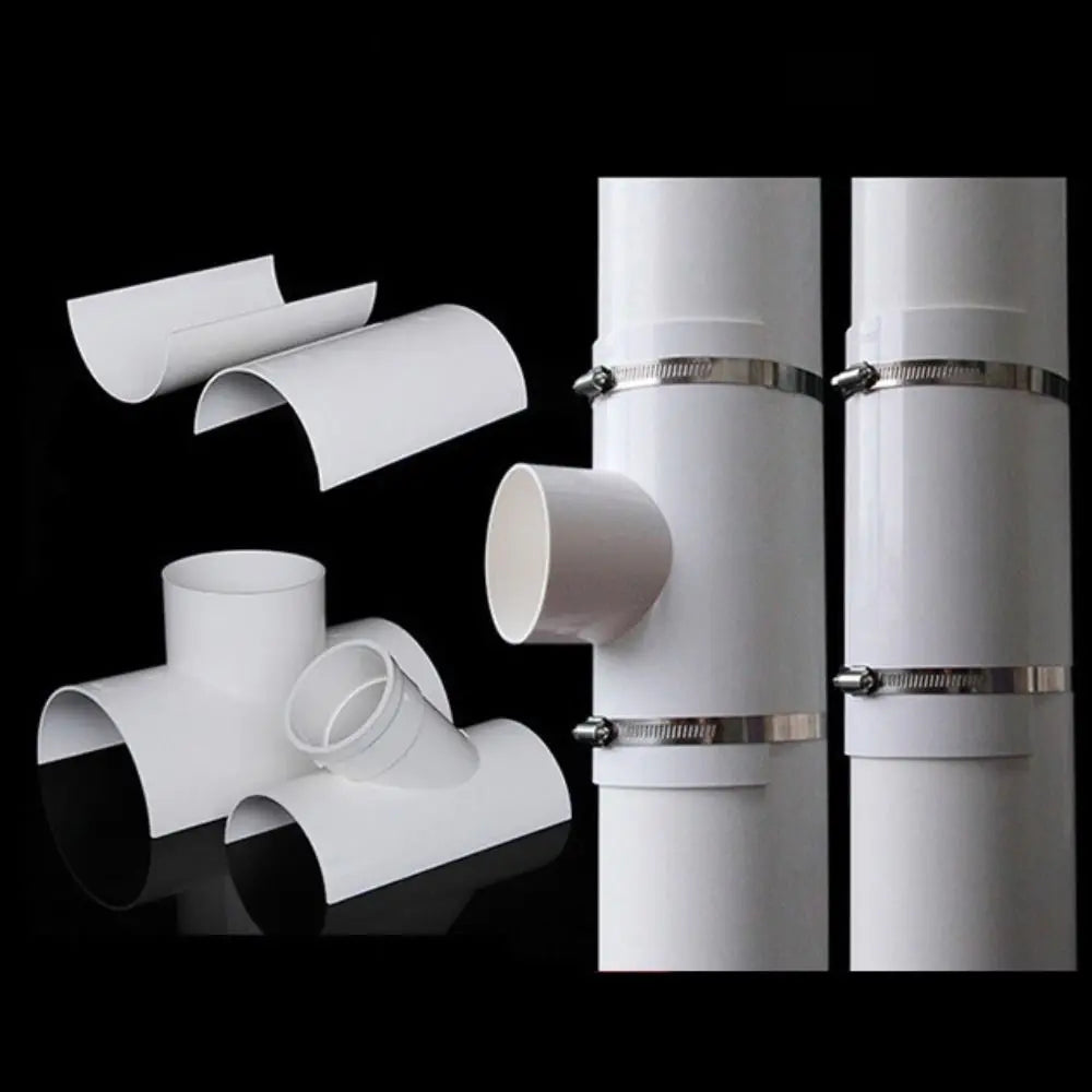 PVC Tube Repair Patch Open Tee 50 75 110 Pipe Joint White Plumbing