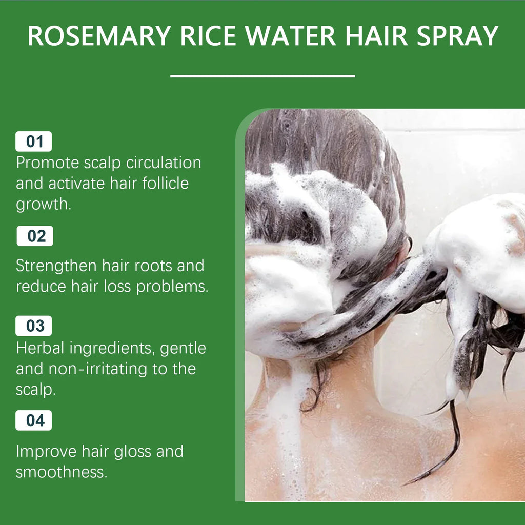 Rosemary & Rice Water Hair Mist | Nourish, Smooth & Strengthen