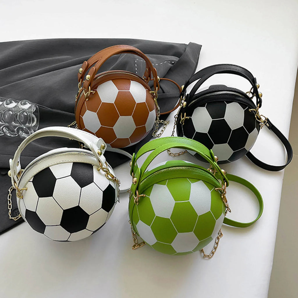 Novelty Basketball Purse – PU Leather Round Shoulder Bag Women