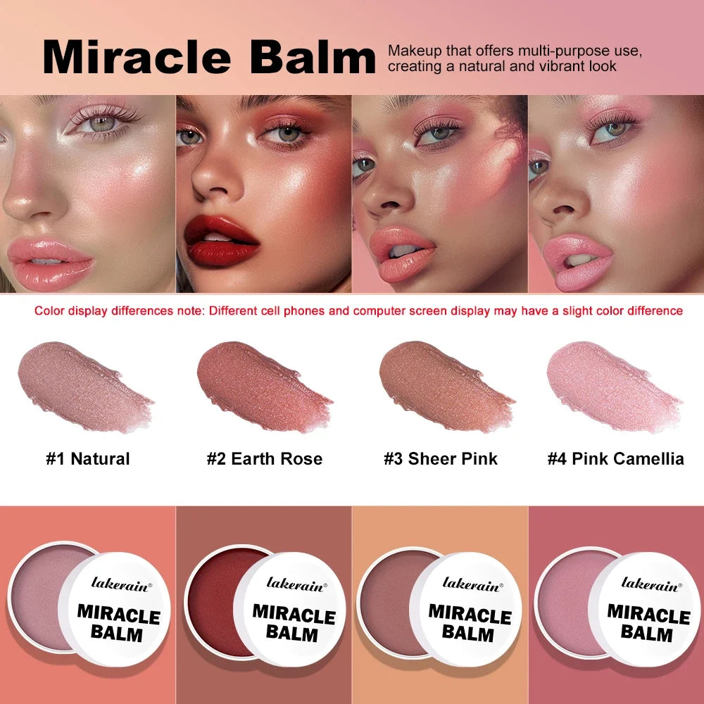 Miracle Glow Balm Blush – Multi-Use Cream Blush, 4 Shades