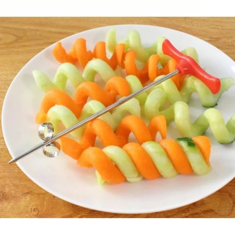 Stainless Steel Vegetable Spiral Knife Potato Carrot Cucumber Cutting