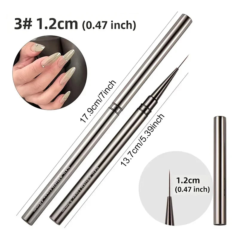 Nail Art Liner Brush Set 6–18mm | UV Gel Painting Pen Kit