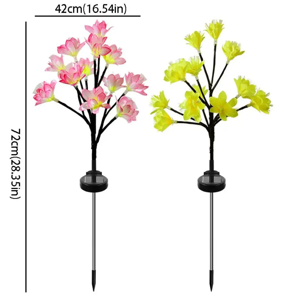 Solar Camellia LED Garden Stake Light | Outdoor Landscape Decor