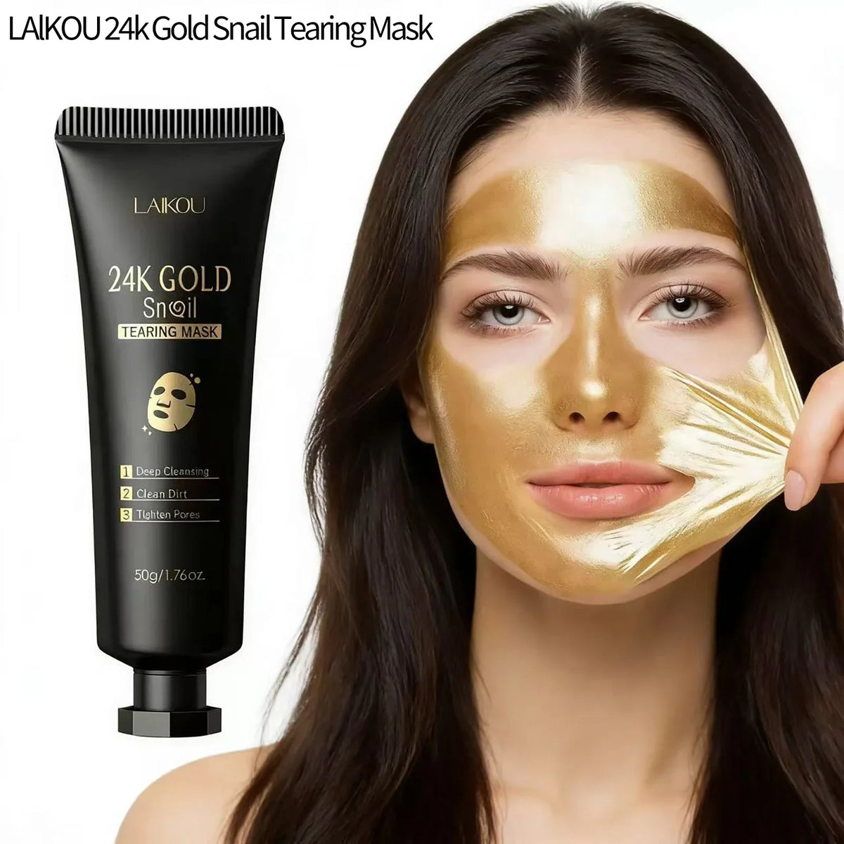 LAIKOU 24K Gold Snail Peel-Off Mask – Blackhead & Pore Care