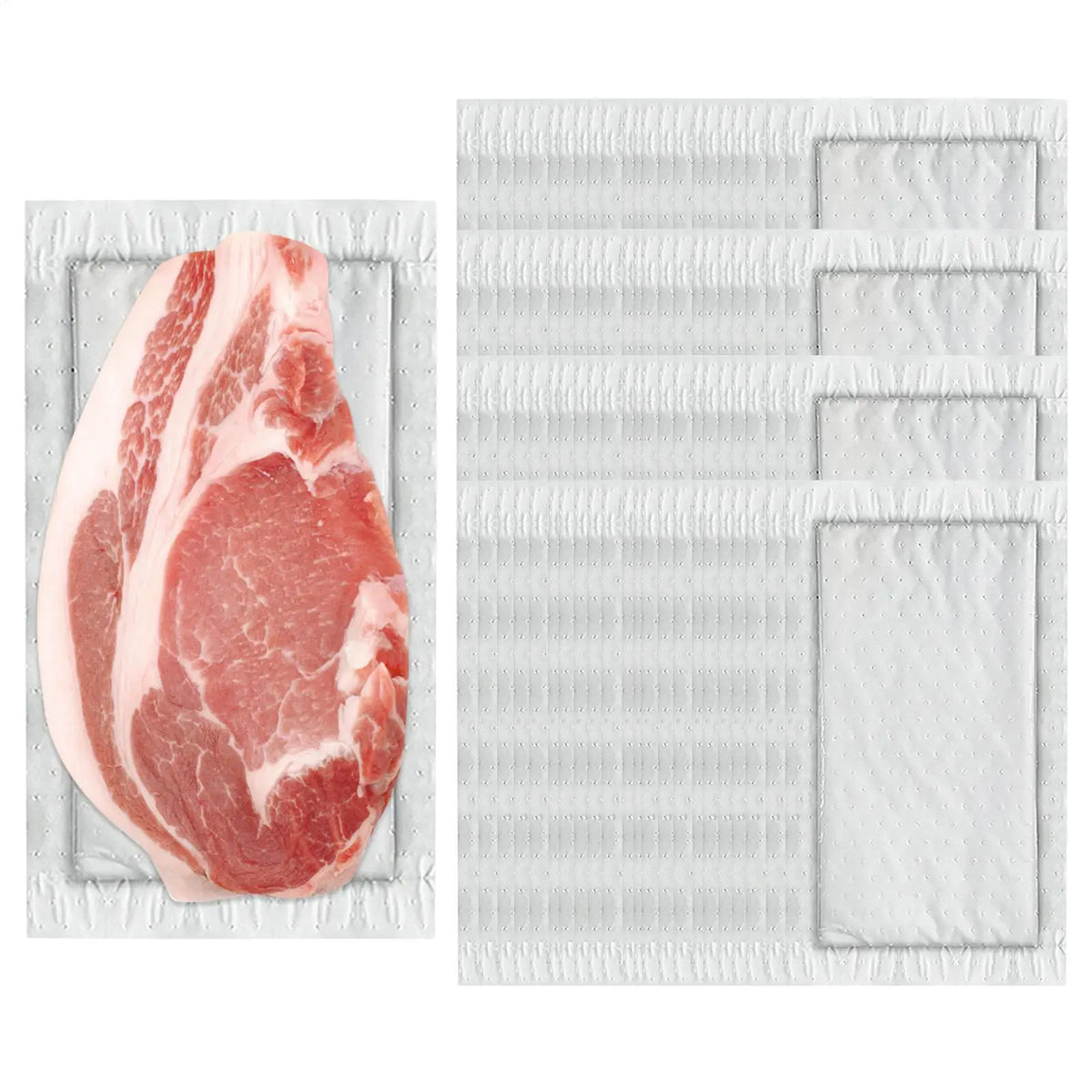 100-Pack Food-Safe Absorbent Pads for Meat, Fish & Produce